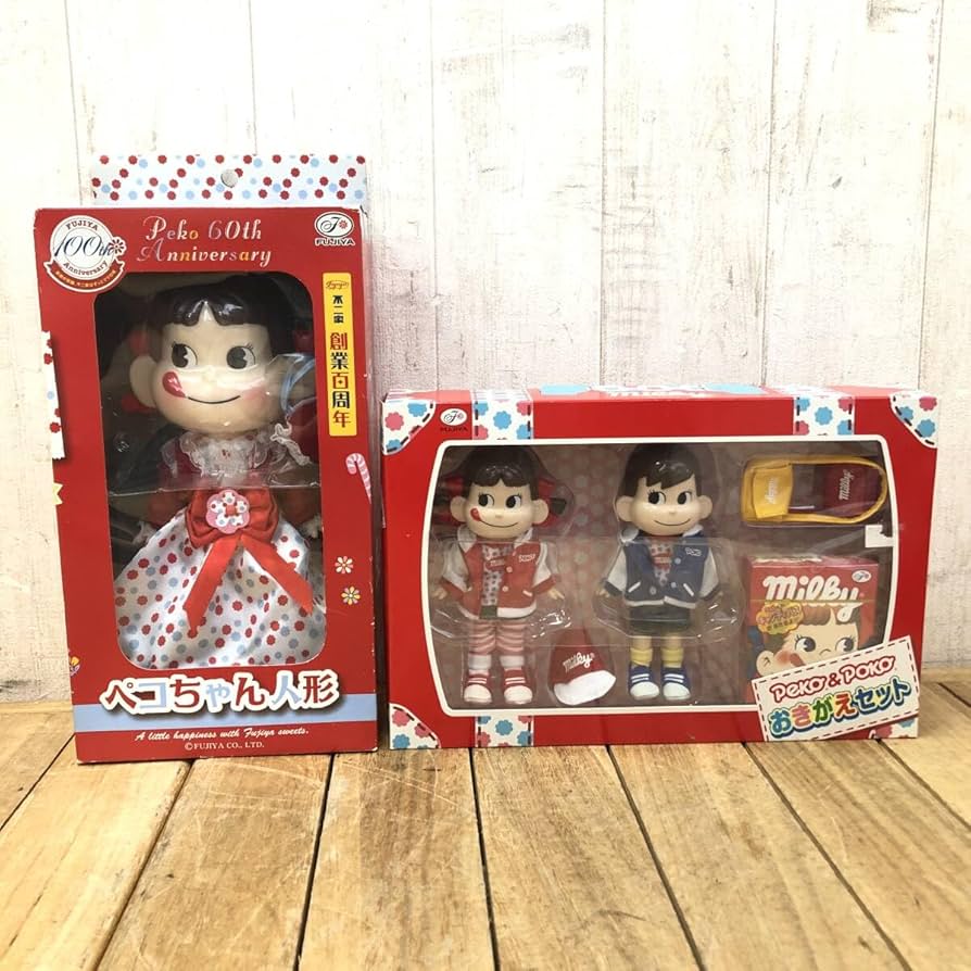 ペコちゃん ポコちゃん 置物 飾り インテリア 4点セット 不二家 ぺこちゃん ぽこちゃん コレクション インテリア 人形